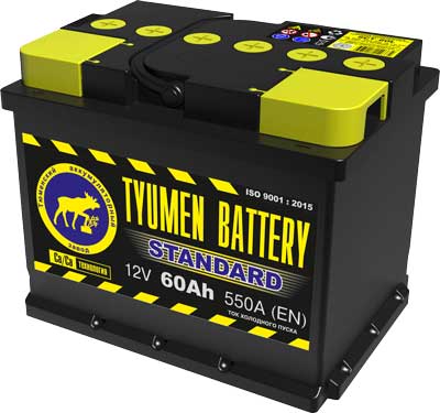 Автомобильный аккумулятор TYUMEN Battery Standart 60.0 Ач R+ EN550A (242х175х190)