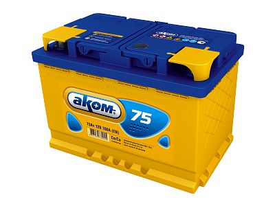 Автомобильный аккумулятор АКОМ 75 L