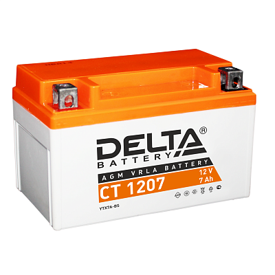 Аккумуляторная батарея мото Delta CT 1207 (YTX7A-BS)
