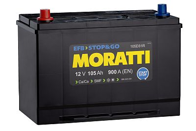 Автомобильный аккумулятор MORATTI EFB 105 а/ч (1) (JIS) D31R (арт.605323031)